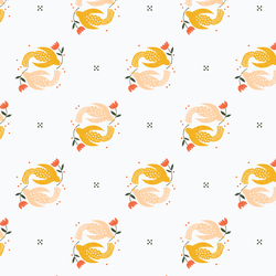 Floral Postage in Ivory