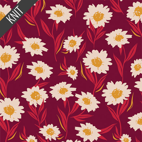 Bountiful Daisies Knit in Cherry