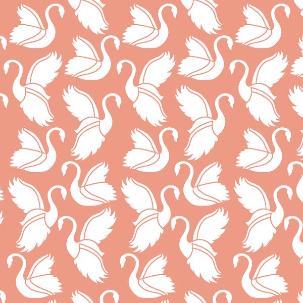 Swan Silhouette in Grapefruit
