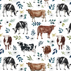 Garden Cows in White