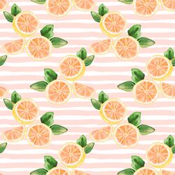 Citrus Slices in Pink Lemonade Stripe
