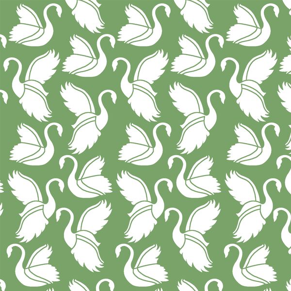 Swan Silhouette in Pistachio