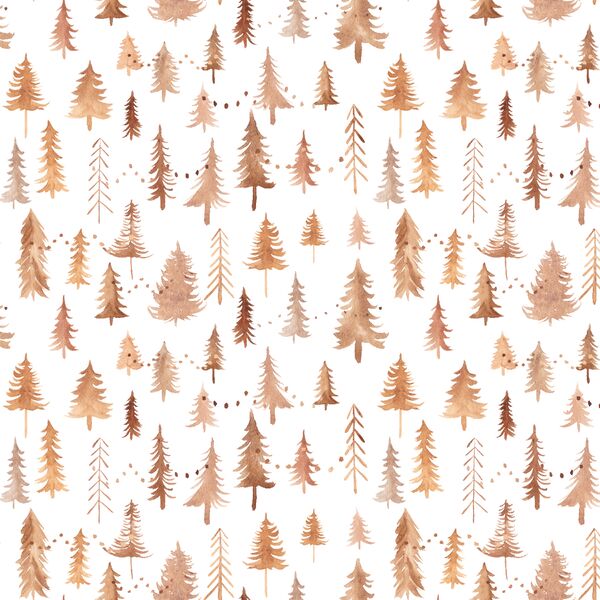Watercolor Trees in Copper