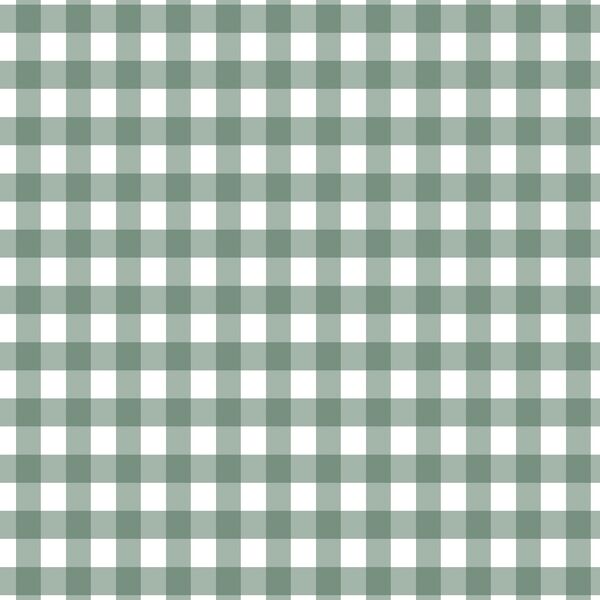 Winter Gingham in Christmas Green on White