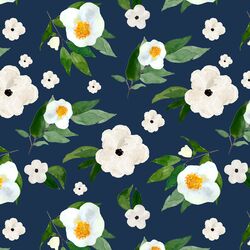 Large Spring Blooms in Navy