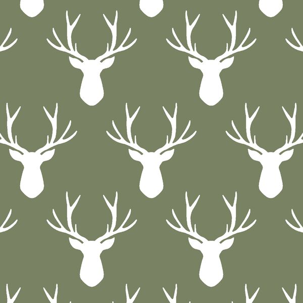 Stag Silhouette in Olive