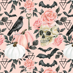 Halloween Floral in Powder Pink