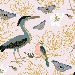 Herons in Pale Lilac