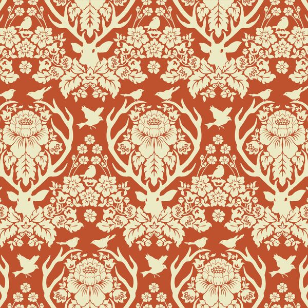 Little Antler Damask in Cinnamon