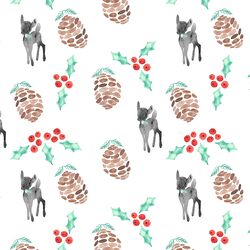 Festive Deer in Holly