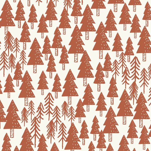 In The Woods in Rust on Cream