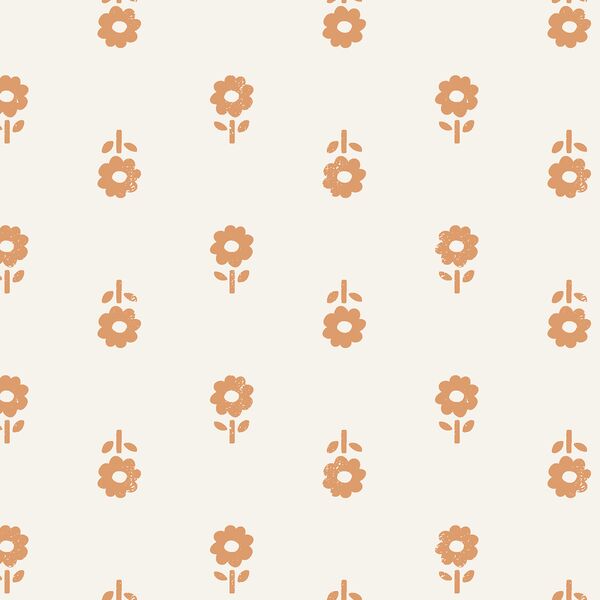 Large Folk Daisy Blockprint in Butterscotch