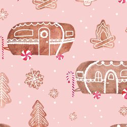 Large Gingerbread Campers in Peppermint Pink