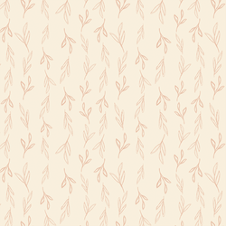 Leaves in Pink on Cream