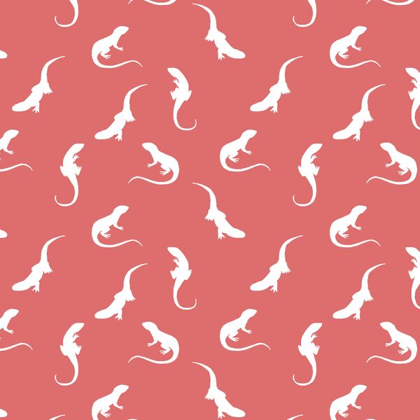 Iguana Silhouette in Poppy