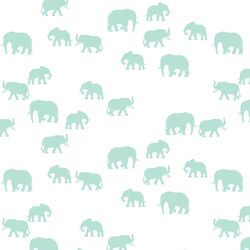 Elephant Silhouette in Aloe on White