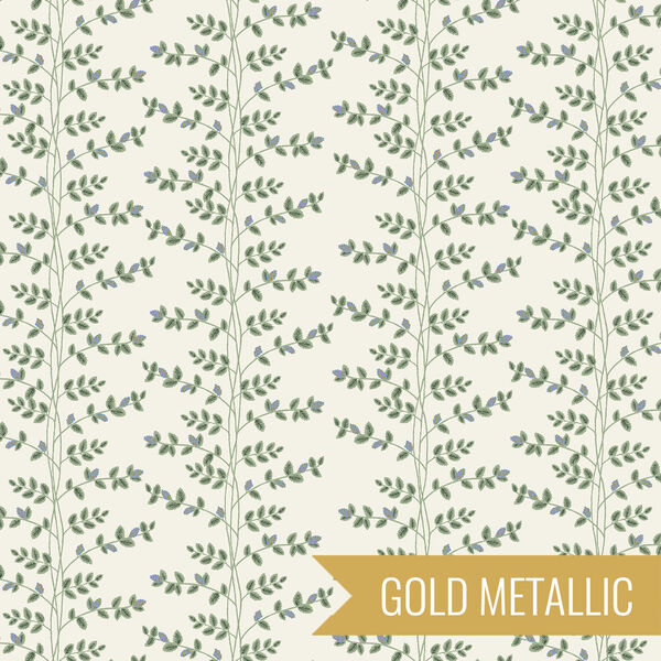 Climbing Vines in Cream Metallic