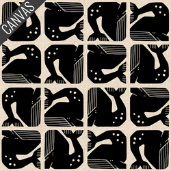 Grumpy Whale Canvas in Night Sky Unbleached