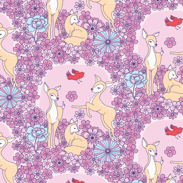 Floral Deer in Spring