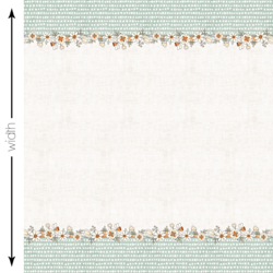 Floral Double Border in Aqua