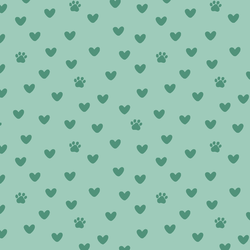 Paws and Hearts in Celadon