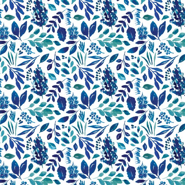 Little Bright Botanicals in Blue