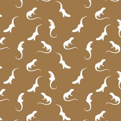 Iguana Silhouette in Ochre