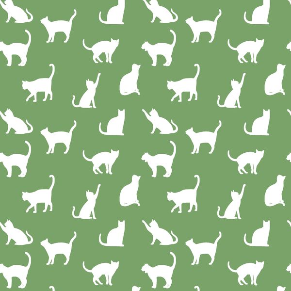Cat Silhouette in Pistachio