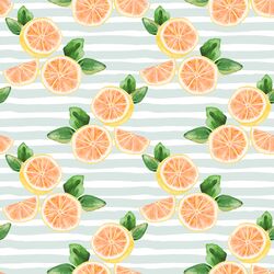 Citrus Slices in Iced Aqua Stripe