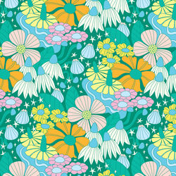 Floral Galaxy in Dark Green