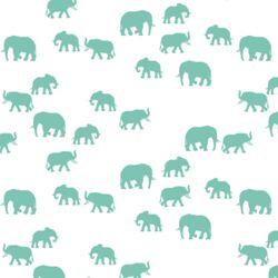 Elephant Silhouette in Succulent on White