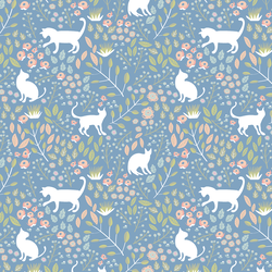 Cat Garden in Blue