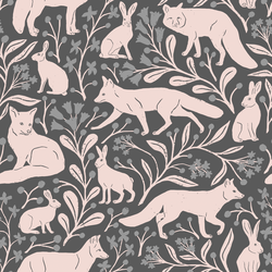 Foxes and Hares in Dark Gray