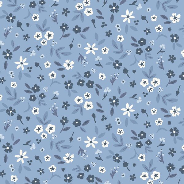 Holiday Floral in Forever Blue