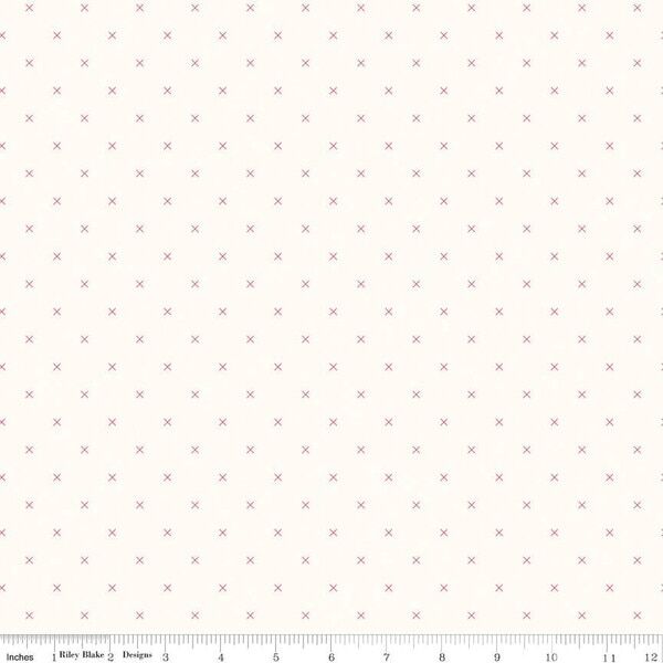 Bee Cross Stitch in Tea Rose on Cloud