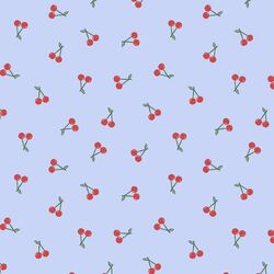 Scattered Cherries in Light Periwinkle
