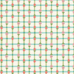 Petal Plaid in Green Turquoise