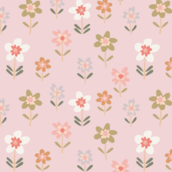 Folk Blooms in Light Floss Pink