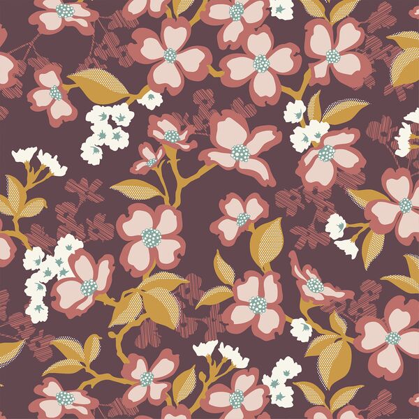 Little Dogwood Bloom in Plum