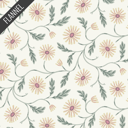 Trailing Floral Flannel in Cream