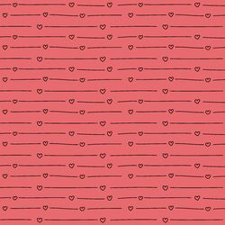 Vintage Heart Stripe in Rouge