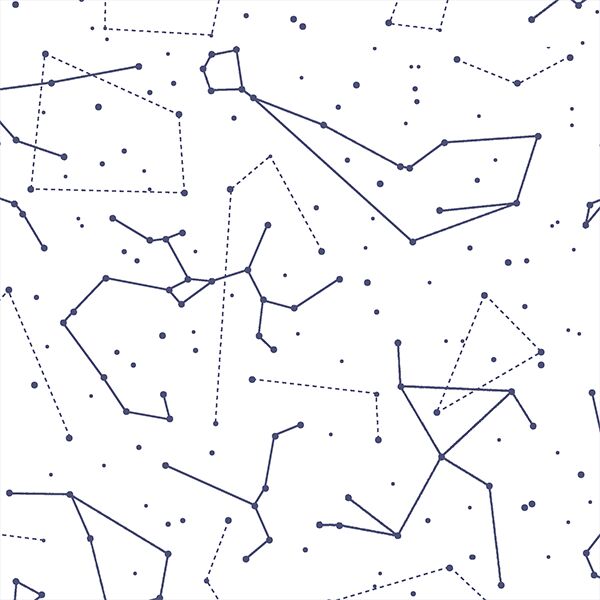 Star Charts in Indigo on White
