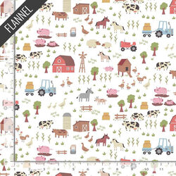 Hogs and Kisses Flannel in White
