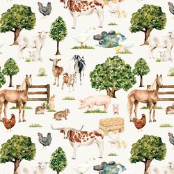 Farm Animals in Cream