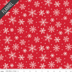 Snowflakes Flannel in Tomato