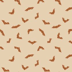 Halloween Bats in Light Beige and Rust Red