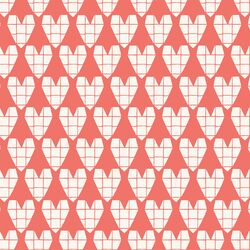 Origami Heart in Cream on Burnt Coral