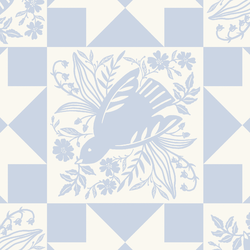 Dove Tile Faux Patchwork in Ancient Water Blue