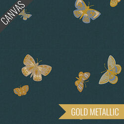 Butterfly House Canvas in Blue Metallic