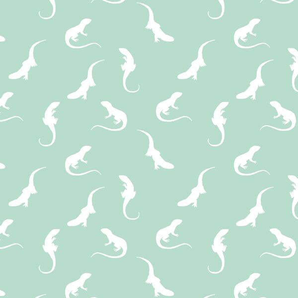 Iguana Silhouette in Mint